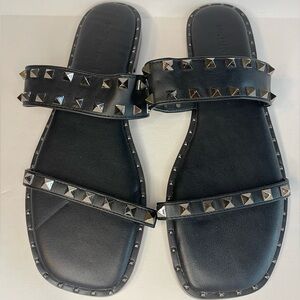 Sincerely Jules Valli Studded Open Toe Vegan Leather Slip On
